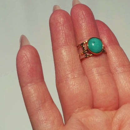 Energy - Gold Open Ring with  Amazonite