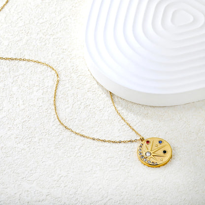 Joy and Positivity - 18k Necklace with Moon and Sun