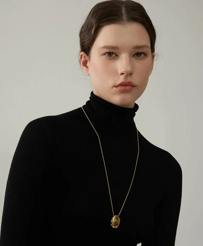 Reflection - Long Oval Necklace Gold / Silver