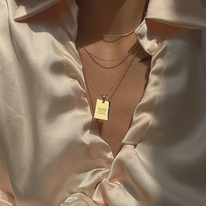Affirmations - Engraved Gold Motivational Tag Necklace