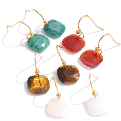 Mind Power - Faceted Red Agate Drop Earrings