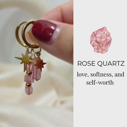 Wishing Star - Gemstone Gold Earrings