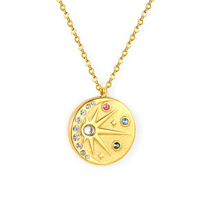 Joy and Positivity - 18k Necklace with Moon and Sun