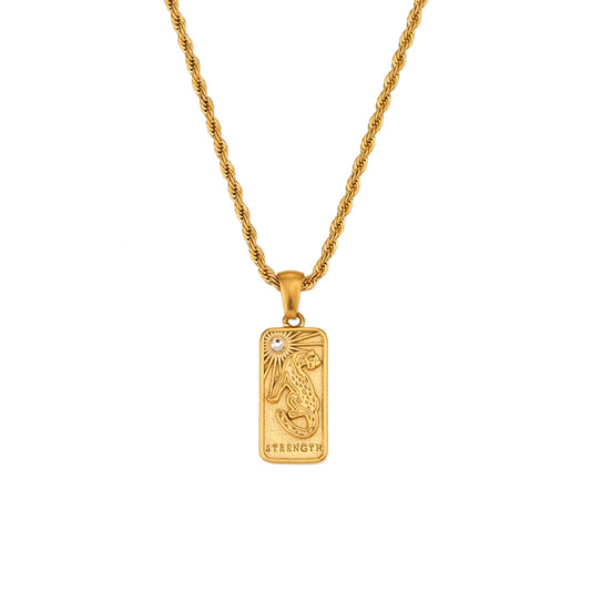 Strength - Tarot card  18k Necklace