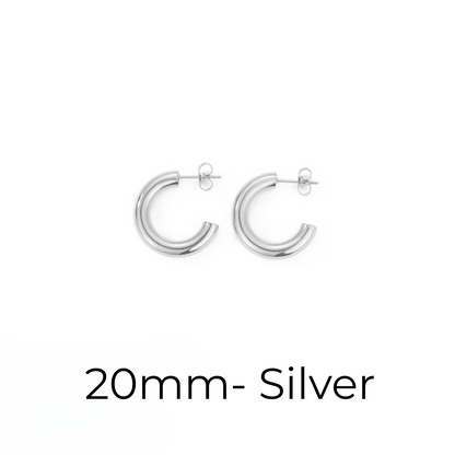 Hoop Earrings– Gold & Silver Sizes 20–50mm