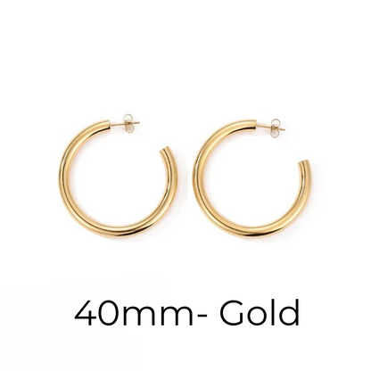 Hoop Earrings– Gold & Silver Sizes 20–50mm