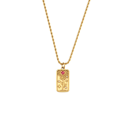 Lovers - Tarot card  18k Necklace