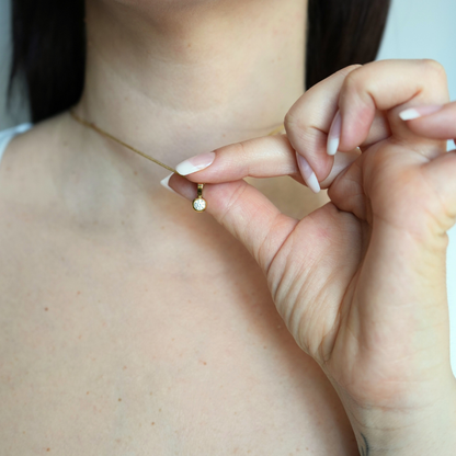 Lumière - Dainty Round Bezel Gold | Silver Necklace