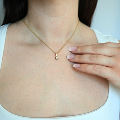 Lumière - Dainty Round Bezel Gold | Silver Necklace
