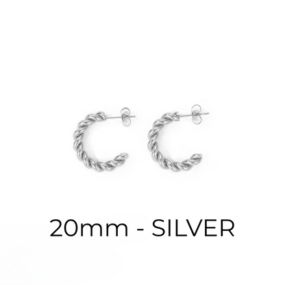 Twisted Hoop Earrings – Gold & Silver