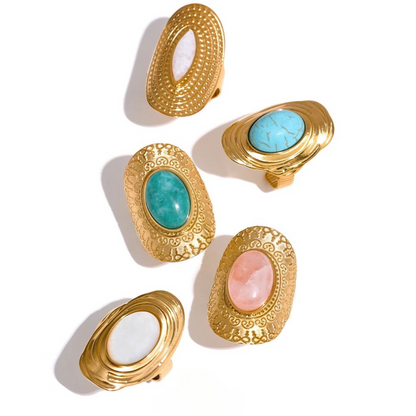 Observation - Gold ring with Rose Quartz
