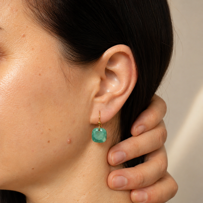 Open and Aligned - Faceted Amazonite Drop Earrings