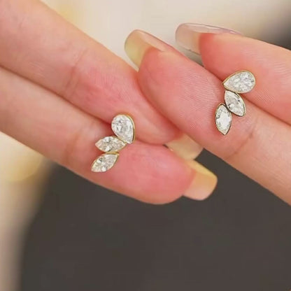 Nova Glow - Stud Wings Earrings with Crystals