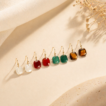 Open and Aligned - Faceted Amazonite Drop Earrings