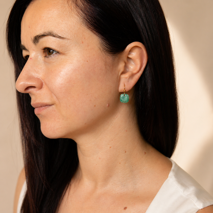 Open and Aligned - Faceted Amazonite Drop Earrings