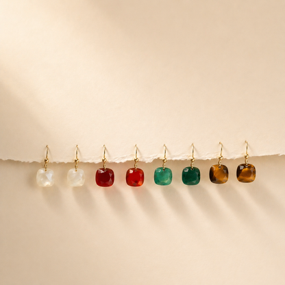 Open and Aligned - Faceted Amazonite Drop Earrings