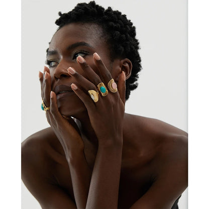 Observation - Gold ring with Rose Quartz