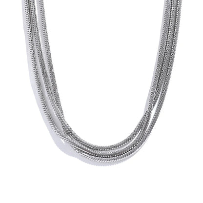 Luster Cascade: Gold Long Chain Layered Necklace