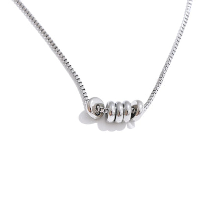 Rondelle - Gold | Silver Box Chain  Necklace